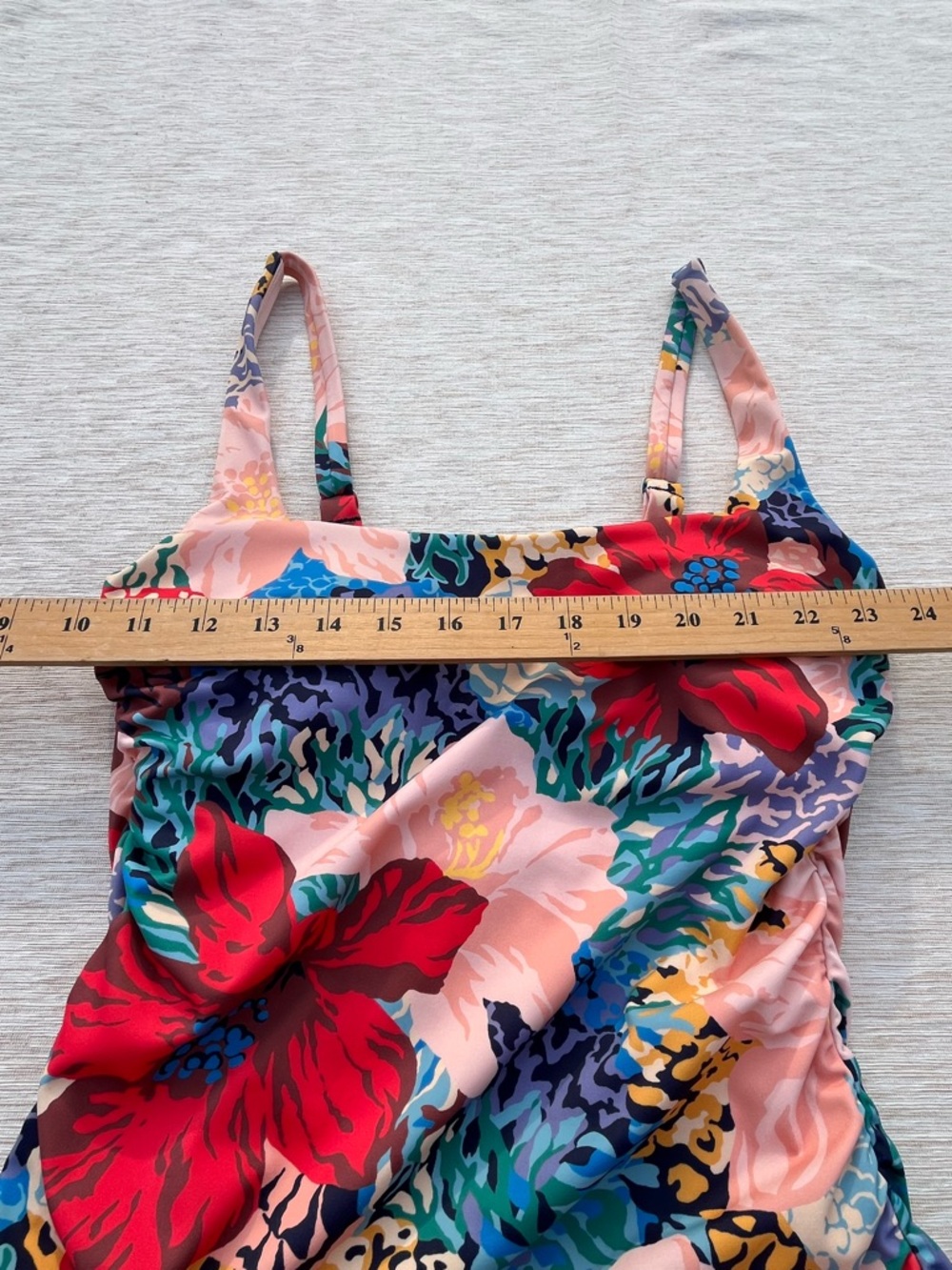 Athleta Women’s Swimsuit Bathing Suit Cream Multi Floral Tankini Top 34 B/C S/M - Picture 6 of 11